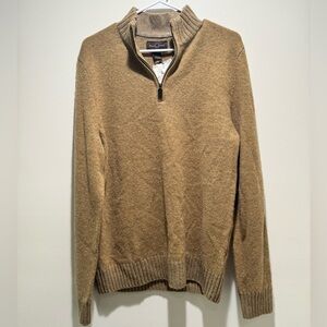 Caramel Lambswool Blend 1/4 Zip sweater (NWT)